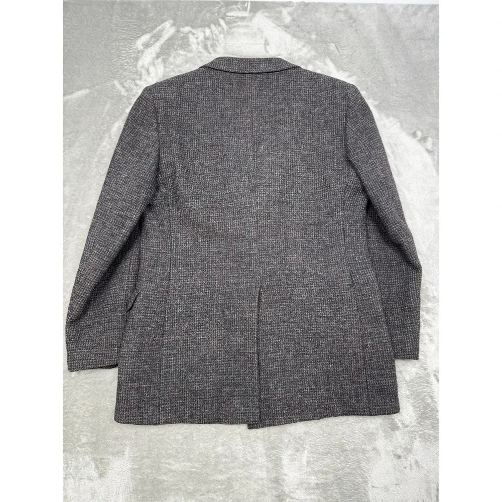 Vintage Harris Tweed Blazer Jacket Mens 42R Gray Red Wool Sport Coat Old Money